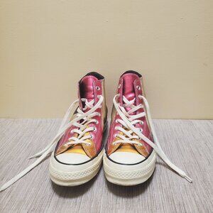 Converse metallic striped high top sneakers size 9